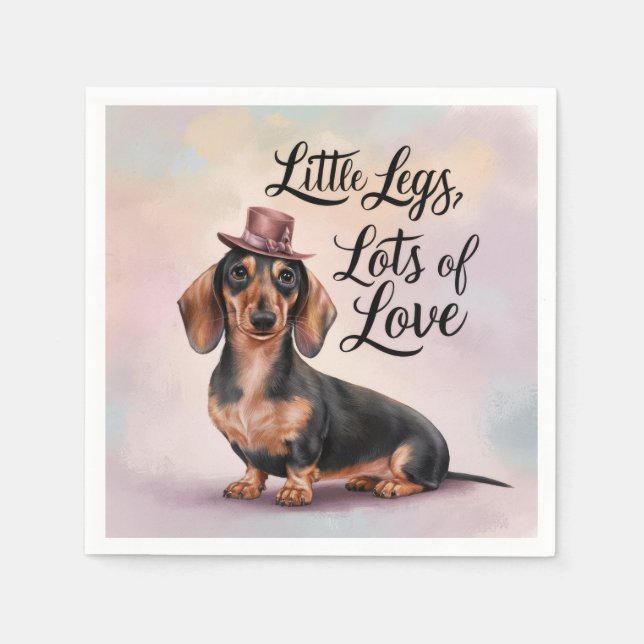 Serviette En Papier Dachshund Petits Jambes Beaucoup d'amour (Devant)
