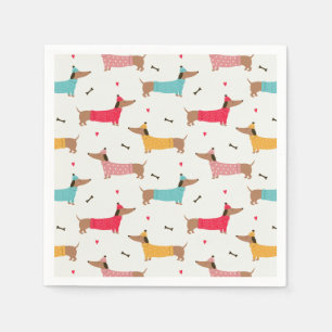 Serviette En Papier Dachshunds en Sweaters Motif de vacances