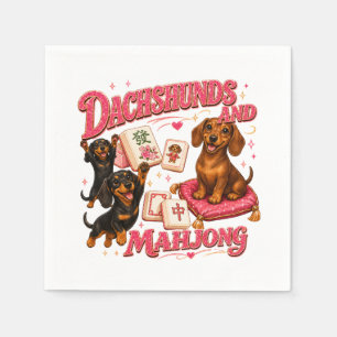 Serviette En Papier Dachshunds et Mahjong