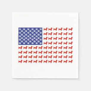 Serviette En Papier Dachshunds patriotiques