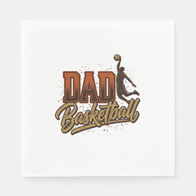 Serviette En Papier Dad Basketball Vintage Engraving Shirt Design_1 (Devant)