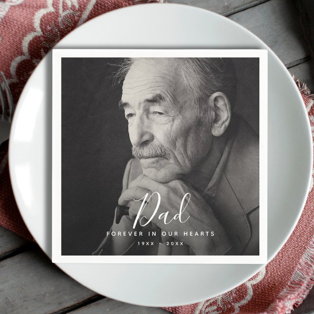 Serviette En Papier Dad Photo Memorial Tribute Funeral (Dad Memorial Napkins)