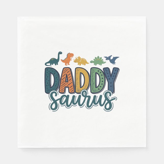 Serviette En Papier Daddy Saurus Conception de vecteur de papa dinosau (Devant)