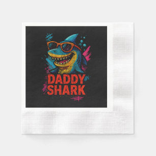 Serviette En Papier Daddy Shark Fêtes des pères cadeaux