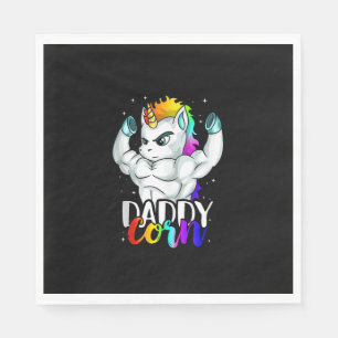 Serviette En Papier Daddycorn Unicorn Papa Papa Papa Papa Homme Famill