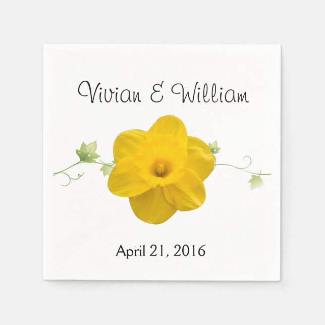 Serviette En Papier Daffodil mariage personnalisé serviette (Devant)