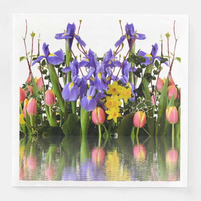 Serviette En Papier Daffodile, Tulipe, Crocus (Devant)