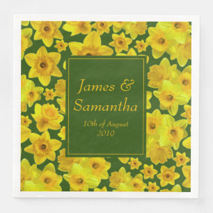 Serviette En Papier Daffodique de printemps jaune - Mariage