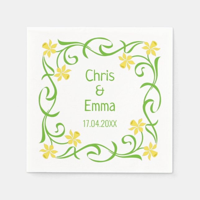 Serviette En Papier Daffodiques de printemps (Devant)