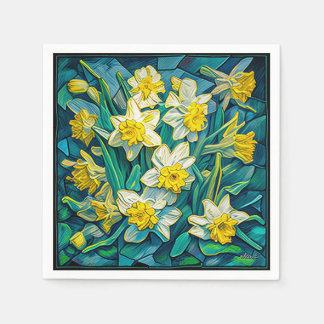 Serviette En Papier Daffodiques impressionnistes