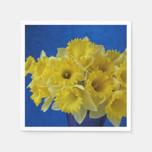 Serviette En Papier Daffodiques sur bleu