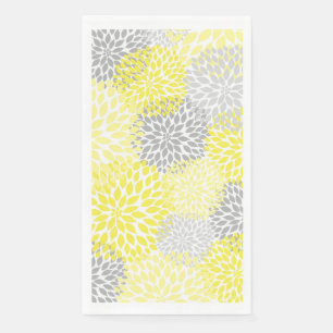 Serviette En Papier Dahlia Bouquet - gris jaune