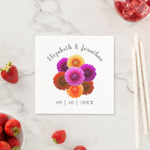 Serviette En Papier Dahlia Mariage d'automne