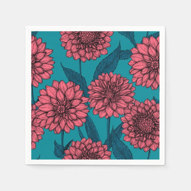 Serviette En Papier Dahlias (Devant)