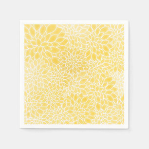 Serviette En Papier Dahlias jaunes pastel