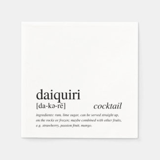 Serviette En Papier Daiquiri Cocktail Citation moderne Typographie noi