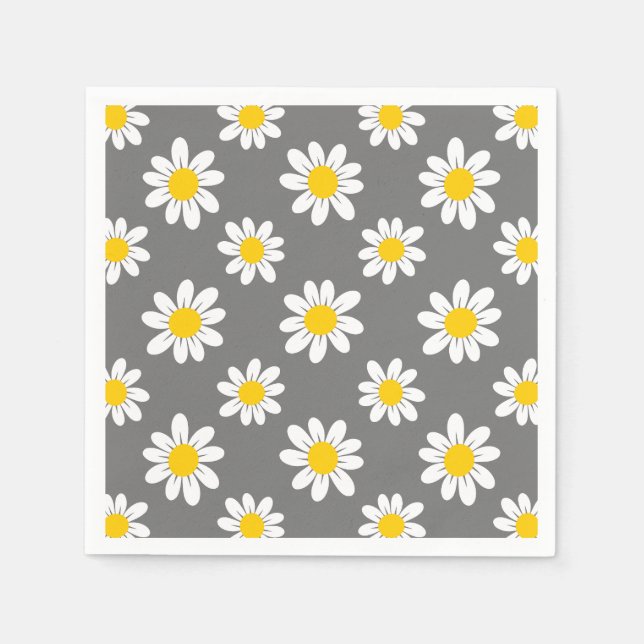 Serviette En Papier Daisies de White Yellow (Devant)