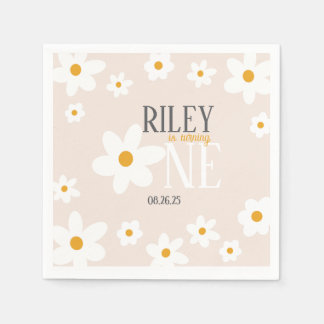 Serviette En Papier Daisy 1er anniversaire Napkin