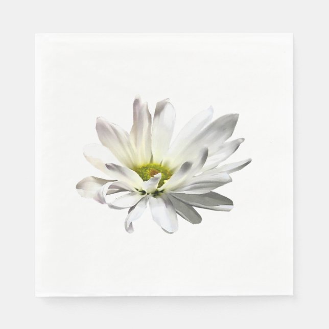 Serviette En Papier Daisy blanche simple (Devant)