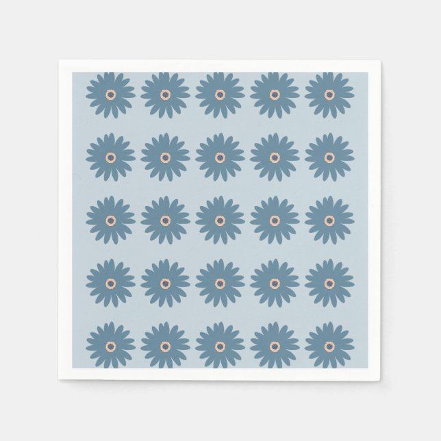 Serviette En Papier Daisy Bleue (Devant)