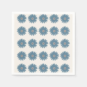 Serviette En Papier Daisy Bleue Et Crème
