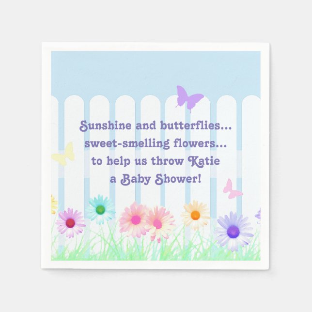 Serviette En Papier "Daisy Garden" - poème (Devant)