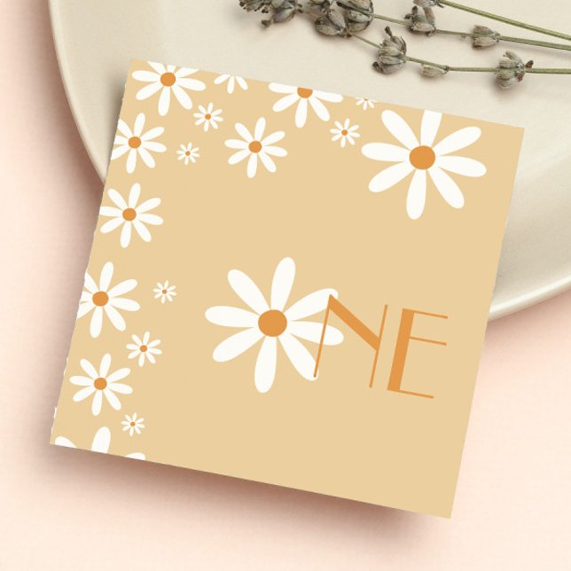 Serviette En Papier Daisy Girl 1er Anniversaire Flower Theme (Créateur téléchargé)