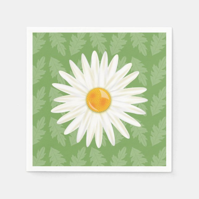 Serviette En Papier Daisy Illustration De Daisy Flower Sur Green (Devant)