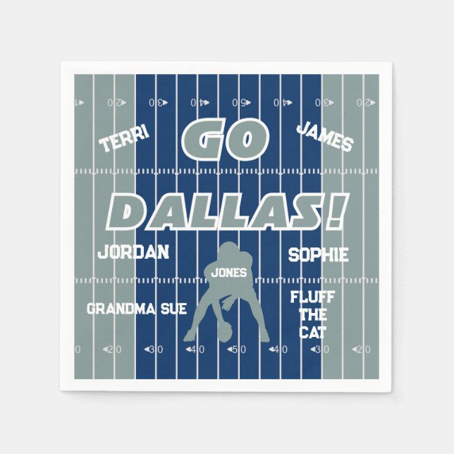 Serviette En Papier Dallas Football Famille Papier Napkin (Devant)