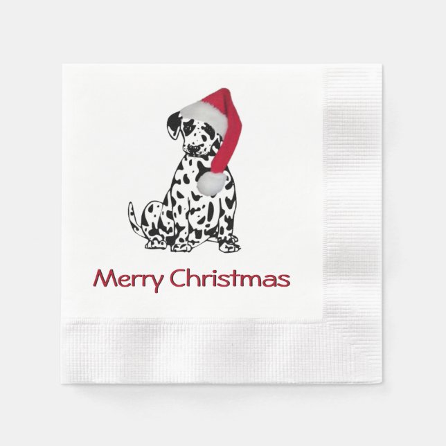 Serviette En Papier Dalmatie de Noël (Devant)