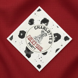 Serviette En Papier Dalmatie Furever Young 1er anniversaire Pawty