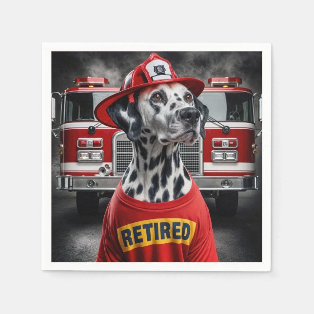 Serviette En Papier Dalmation portant une chemise à la retraite (Devant)