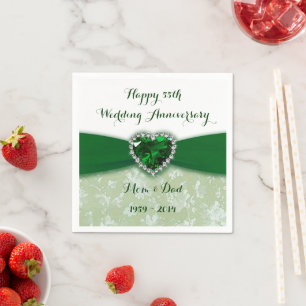 Serviette En Papier Damask 55ème Mariage Anniversaire Papier serviette
