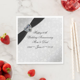 Serviette En Papier Damask 60e anniversaire de Mariage
