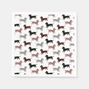 Serviette En Papier Damask Dachshunds Motif de vacances
