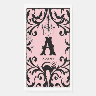 Serviette En Papier Damask Glam Monogramme Halloween Papier Serviettes