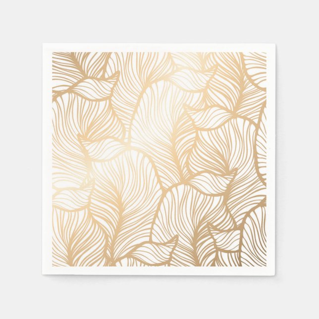 Serviette En Papier Damask Gold Floral (Devant)