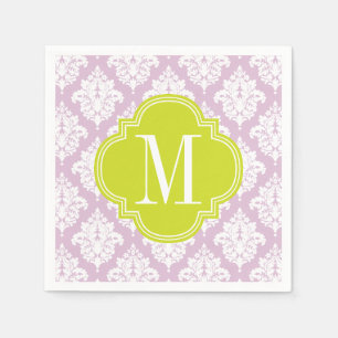 Serviette En Papier Damassé pourpre lilas élégante personnalisée