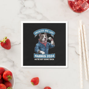 Serviette En Papier Dame Chien sans Enfant Vote Kamala Élection 2024