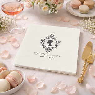 Serviette En Papier Dame de la Régence en mariage rétro Crest Shower d