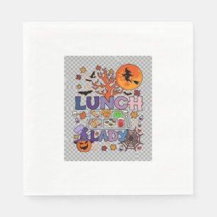 Serviette En Papier Dame de midi Halloween Sorcière Lune Citrouille_1