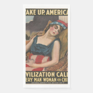 Serviette En Papier Dame du drapeau américain patriotique Histoire vin