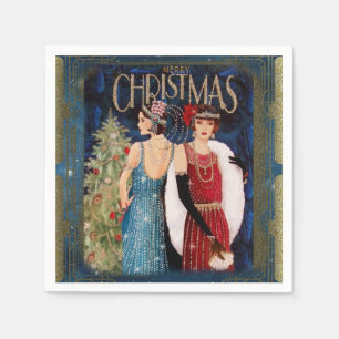 Serviette En Papier Dames art de Noël des années 1930