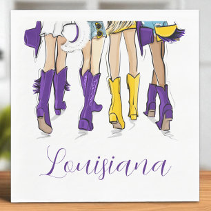 Serviette En Papier Dames de Louisiane / Bottes Chapeaux de Cowboy Vio