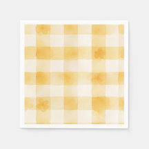 Damier Floral Aquarelle Jaune Clair