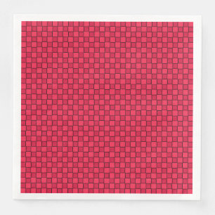 Serviette En Papier Damier Rouge Noir