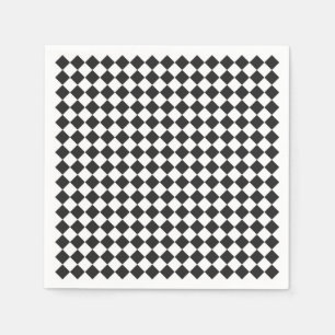 Serviette En Papier Damier Voiture de course noire blanche Sports amus