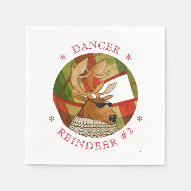Serviette En Papier DANCER REINDEER Standard Papier à cocktail serviet (Devant)
