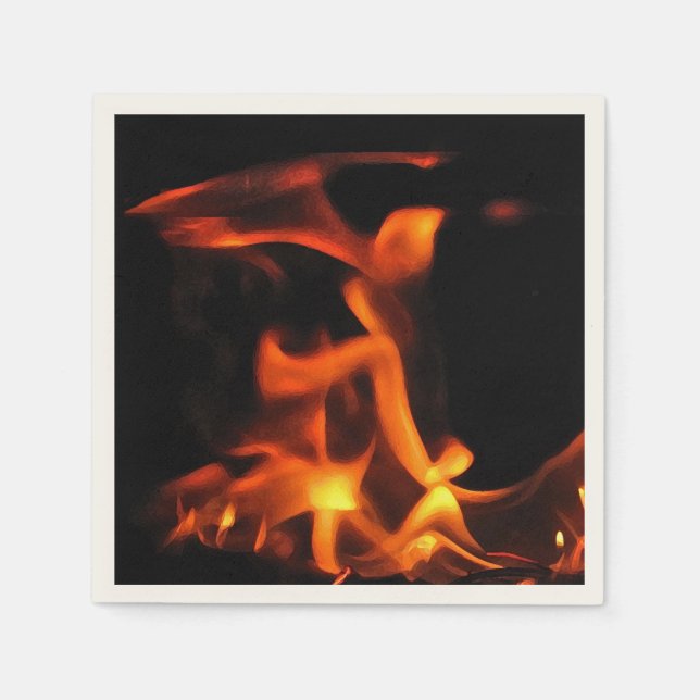 Serviette En Papier Dancing Fire Cocktail Napkins (Devant)