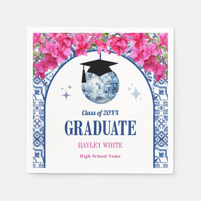 Serviette En Papier Dancing Queen Disco Ball Graduation Party (Devant)